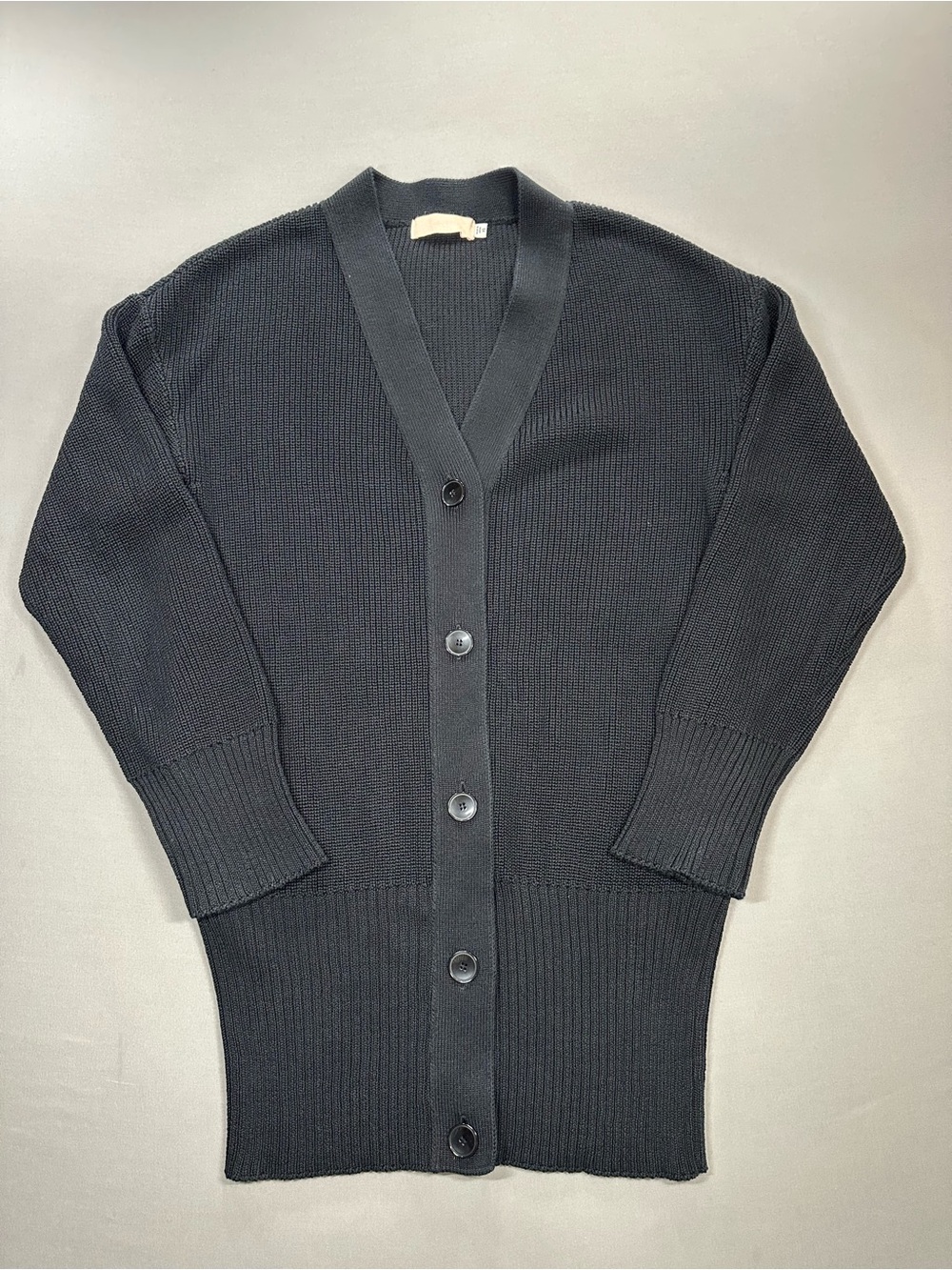 Moussy Vintage Relaxed Rib-Stitch Long Knit Cardigan, Made in Japan - Womens XS